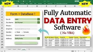 Fully Automated Data Entry Software In Excel - Data Entry User Form