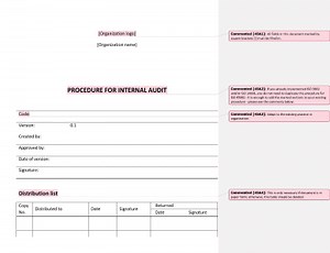 Procedure for Internal Audit [ISO 45001 documents]