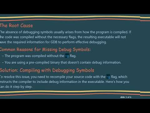 Overcoming the No Debugging Symbols Found Error in GDB