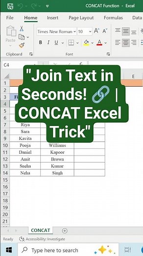 How to use CONCAT function in Excel | How to #16