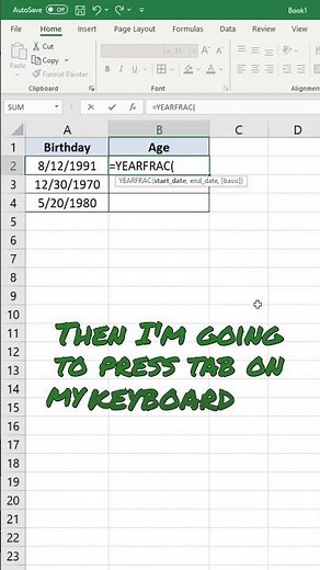 How to Calculate Age in Excel