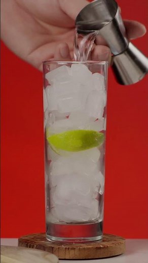 Vodka Tonic Cocktail. Slow Motion