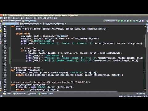 Python Network Packet Sniffer Tutorial - 6 - Displaying Packet Data