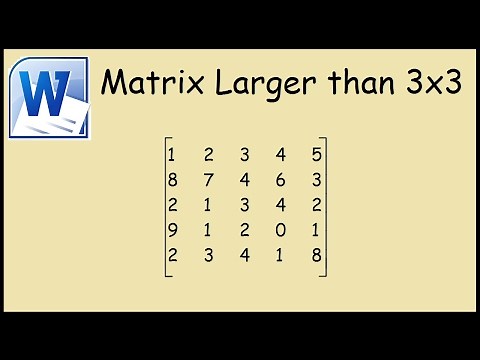 How to create a matrix larger than 3x3 Microsoft Word