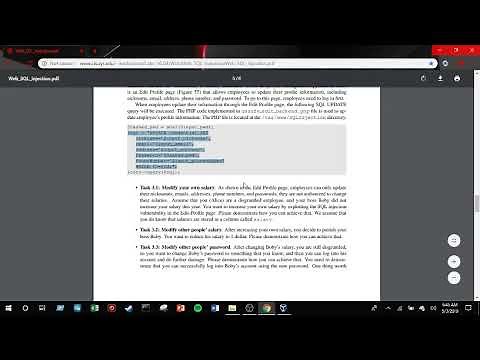 SQL Injection Attack Lab (Web Security Lab)