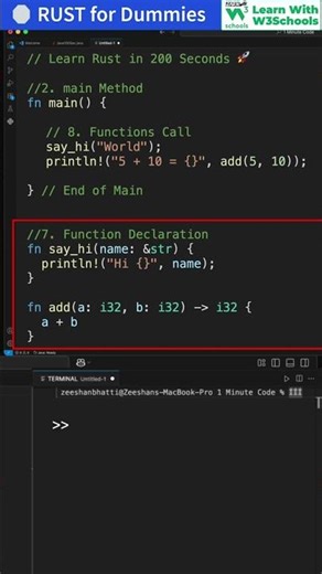 Learn RUST in 2025! Unlock the Secret of FUNCTIONs in RUST #rust #rustprogramming #coding