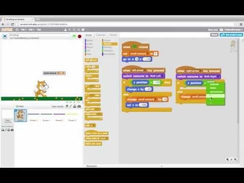 Scrolling Screens: Programming in Scratch 2.0