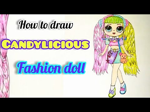How to draw Lol OMG Fashion Doll Candylicious Winter Disco Step By Step for Beginners 🍬