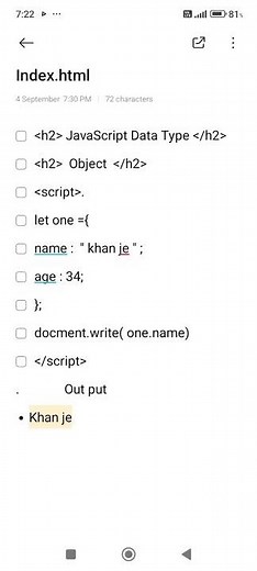 JavaScript Tutorial For Beginners / JavaScript learn / JavaScript Data Types Object Code