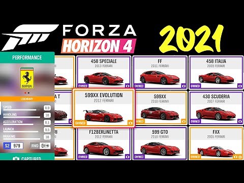 FORZA HORIZON 4 2021 | ALL CARS | FULL VEHICLES LIST [4k]