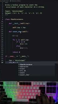 Count Character Occurrence in string | Python Program| Reusable Logic
