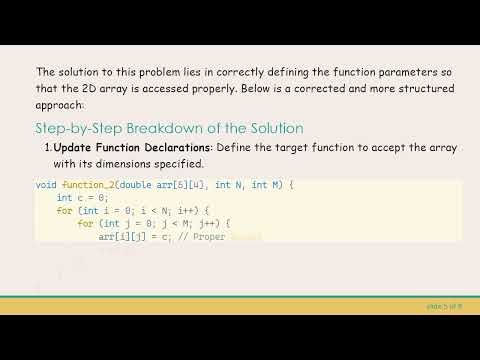Solving the 2D Array Passing Problem in C with Pointers