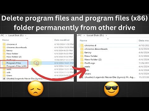 how to Delete program files and program files (x86) folder permanently from other drive