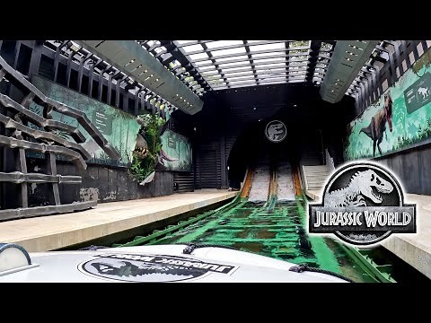 Jurassic World The Ride 4K Front Seat POV - Universal Studios Hollywood