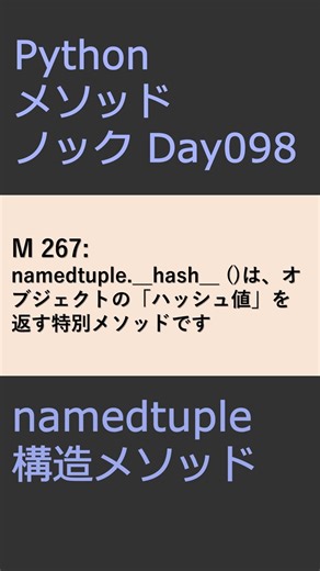 PythonメソッドノックDay099 namedtupleメソッド #プログラミング #python #method