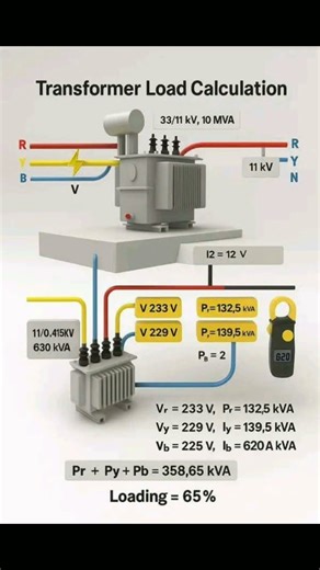 How to Calculate Transformation Load Explain #electricalengineering #formula #mathematics #tech