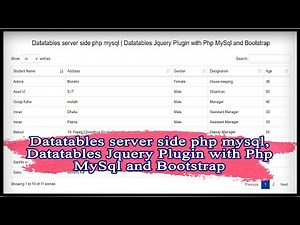 Datatables server side php mysql | Datatables Jquery Plugin with Php MySql and Bootstrap