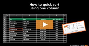 How to quick sort using one column in Excel