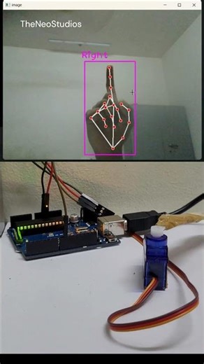 Gesture-Controlled Servo with Python , Arduino #shorts