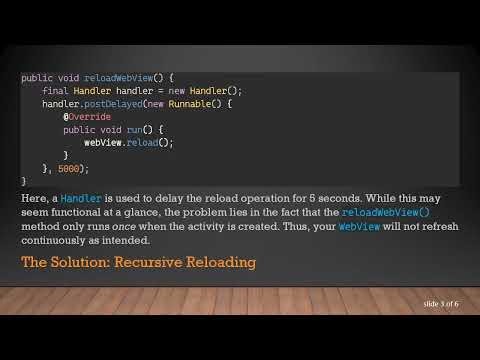 Refresh WebView Automatically Every X Seconds in Android