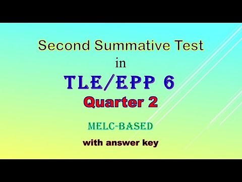 Second Summative Test in EPP/TLE 6, Quarter 2, Second Grading Reviewer with answer key.