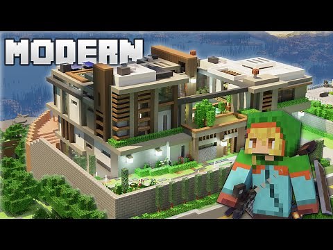 (Minecraft) Cool Modern Mansion / Timelapse / Cinematic Tour / House Tour [ENG SUB]