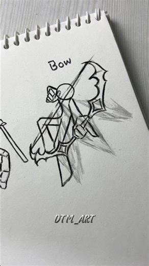 How to draw body with (Gauntlet, Stick, Bow) #drawing #stickman #tutorial #fpy