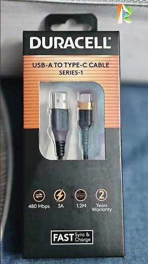 Duracell USB A to Type C Cable Series 1 Braided Cable Unboxing