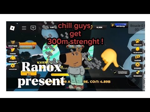 Getting 300M strenght as a chill guys on strongman simulator