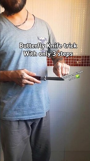 Butterfly Knife Tricks - Learn this simple trick with simple steps #butterflyknife #balisong Comment