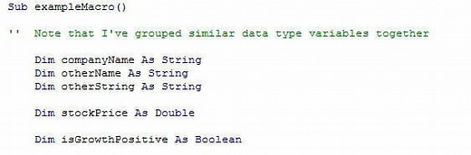 VBA Variables, Data Types and Dim
