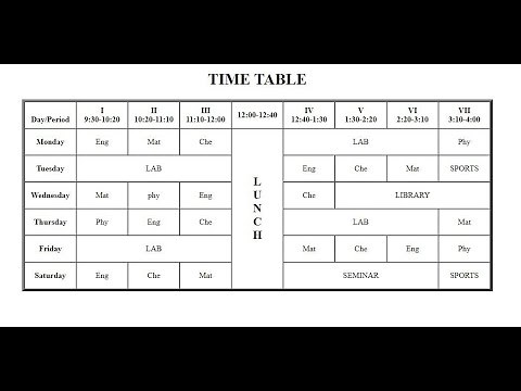School Time Table using Html and Css | Time Table Creation In Html Css | Time Table In Html Css