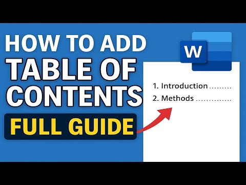 How to Add a Table of Contents in Word (Automatic & Easy Guide)