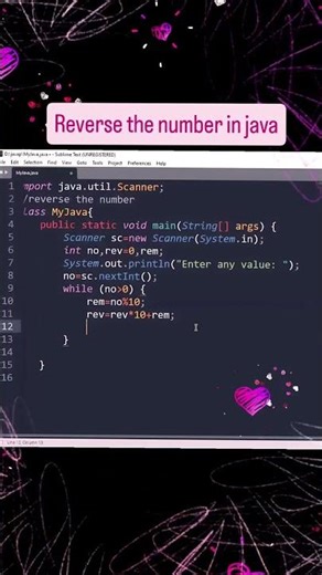 Reverse number in Java | maths for DSA #java #dsa #reversenumber