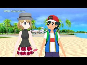(Ash x Serena MMD) Day on a beach
