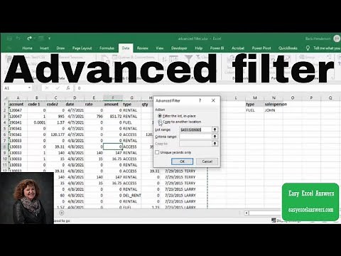 How to use the advanced filter in Excel