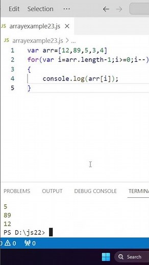 how to reverse array in JavaScript | array in JS #javascript