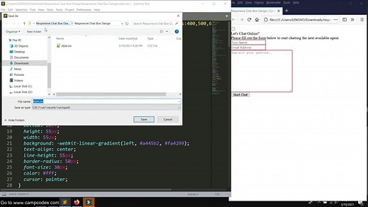Responsive Chat Box UI Design Using HTML And CSS | Campcodes