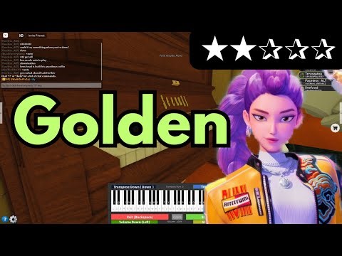 HUNTRIX - Golden (EASY Roblox Virtual Piano Tutorial)