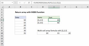 Return array with INDEX function