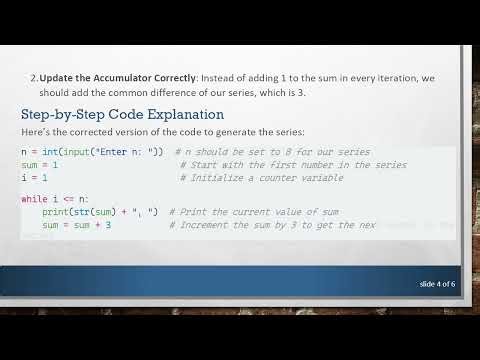 How to Generate a Series Using a While Loop in Python