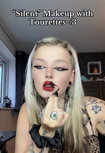 You ask and you shall receive 🤘🏻🖤 let me know what to record next! #ticsandtourettes #getreadywithme #makeuptutorial #altmakeup #viral