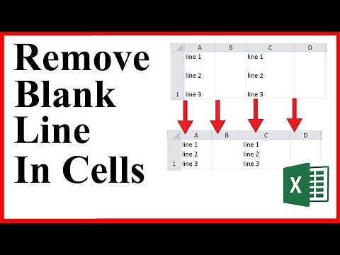 How to delete the blank lines within cells in Microsoft excel