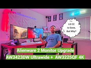 Gaming Office Gets A Big Upgrade | Alienware Monitor AW3423DW Ultrawide + AW3225QF 240HZ 4K Review