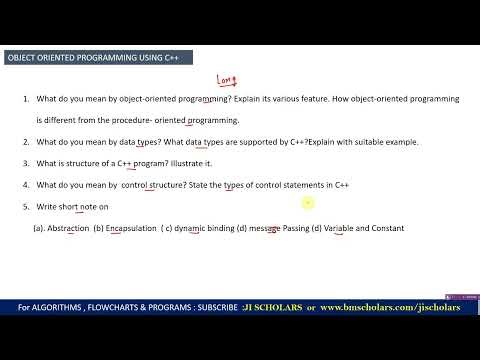 Objecr Oriented Programming using C++ Important Questions | BCA | MDU BCA | B.Tech |MCA