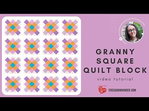 Granny square quilt block with jelly rolls video tutorial