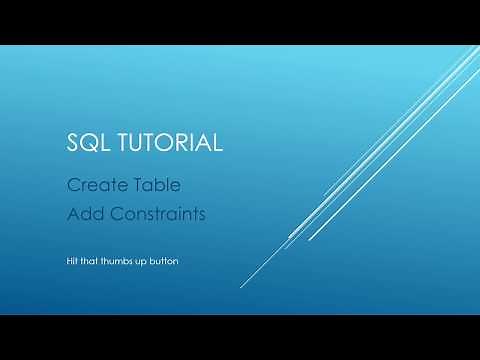 SQL Tutorial - Create Table with Constraints