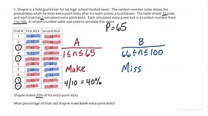 How to use a Random Number Table to Simulate a Compound Event | Algebra | Study.com