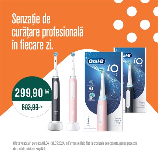 123K views · 25 reactions | Un zâmbet frumos merită cea mai bună îngrijire. Revoluționează modul în care ai grijă de dinții tăi cu periuța electrică Oral-B iO3 recomandată de medicii stomatologi. 李 Verifică ofertele lunii martie în farmaciile fizice Help Net sau online pe site-ul nostru www.helpnet.ro/oferte-de-bine | Farmaciile Help Net | Facebook