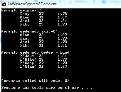 Ordenar arreglo en Python (array sort)